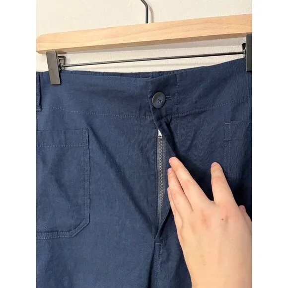 NEW Anthropologie Maeve The Colette Wide-Leg High-Rise Crop Linen Blend Pants - Picture 5 of 13